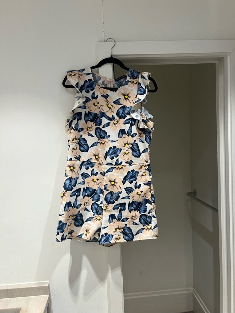 Harlowe & Graham Blue and Cream Floral Romper